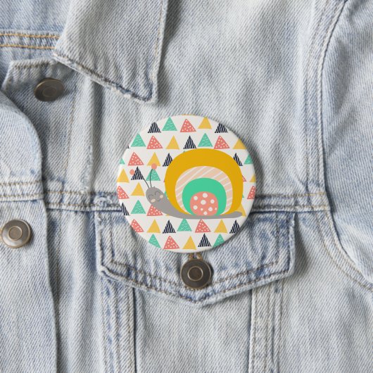 Badge Rond 7,6 Cm Bon escargot sur les triangles (En situation)