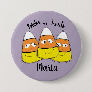 Badge Rond 7,6 Cm Bonbon de maïs d'Halloween souriant bouton
