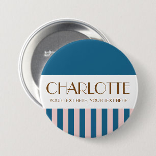 Badge Rond 7,6 Cm Bonbons colorés Couleur vive Trendy Moderne Stripe