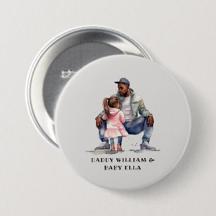 Badge Rond 7,6 Cm Bond père noir et fille