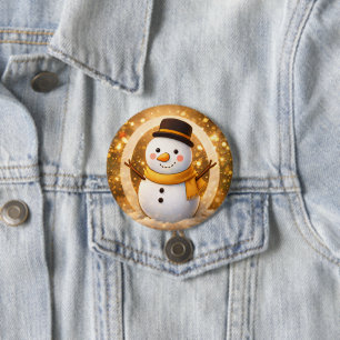 Badge Rond 7,6 Cm Bonhomme de neige