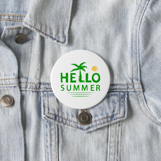 Badge Rond 7,6 Cm Bonjour été (En situation)