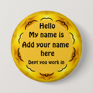 Badge Rond 7,6 Cm Bonjour, Mon nom est...