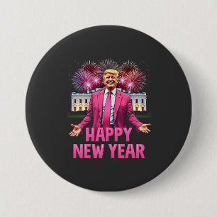 Badge Rond 7,6 Cm Bonne année Eve Trump Résolution 2025