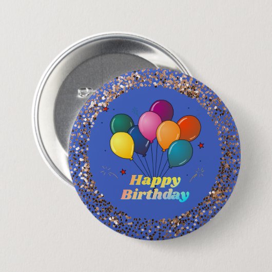Badge Rond 7,6 Cm Bonne fête d'anniversaire (Devant & derrière)