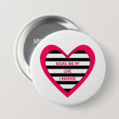 Badge Rond 7,6 Cm Books Love (Devant & derrière)