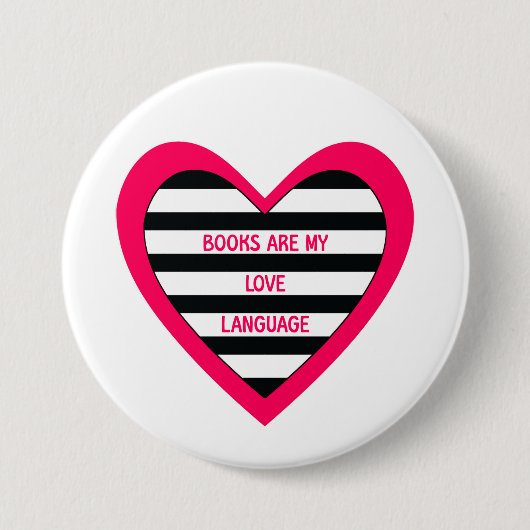 Badge Rond 7,6 Cm Books Love (Devant)