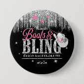 Badge Rond 7,6 Cm Boots 'n Bling Disco Bachelorette ID925 (Devant)