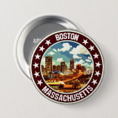 Badge Rond 7,6 Cm Boston (Devant & derrière)