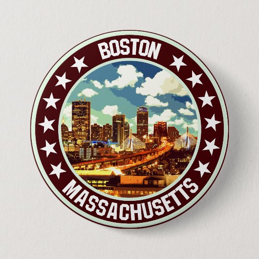 Badge Rond 7,6 Cm Boston (Devant)