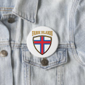 Badge Rond 7,6 Cm Bouclier Drapeau Des Îles Féroé (En situation)