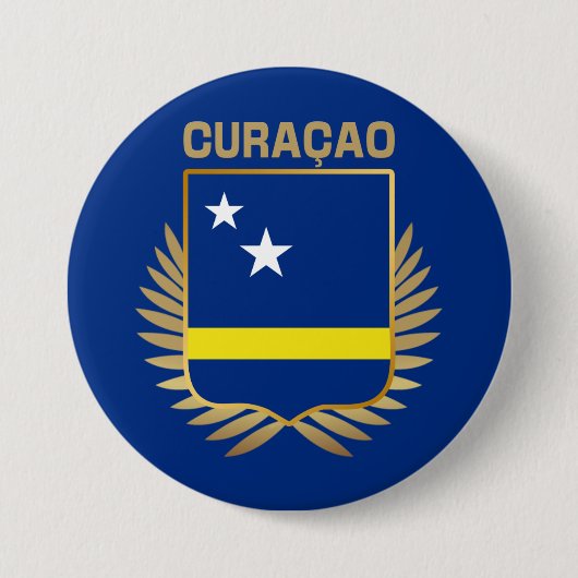 Badge Rond 7,6 Cm Bouclier indicateur Curaçao (Devant)