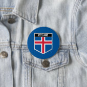 Badge Rond 7,6 Cm Bouclier indicateur Islande (En situation)