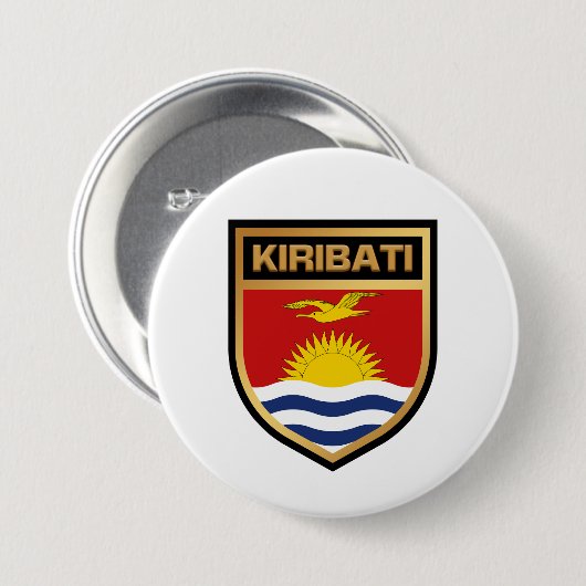 Badge Rond 7,6 Cm Bouclier indicateur Kiribati (Devant & derrière)