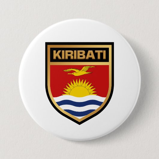Badge Rond 7,6 Cm Bouclier indicateur Kiribati (Devant)