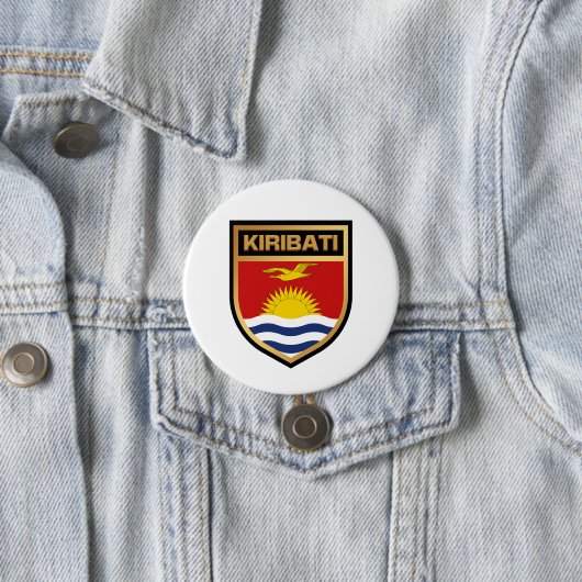 Badge Rond 7,6 Cm Bouclier indicateur Kiribati (En situation)
