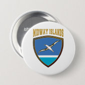 Badge Rond 7,6 Cm Bouclier indicateur Midway Islands (Devant & derrière)
