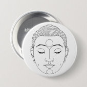 Badge Rond 7,6 Cm Bouddha (Devant & derrière)