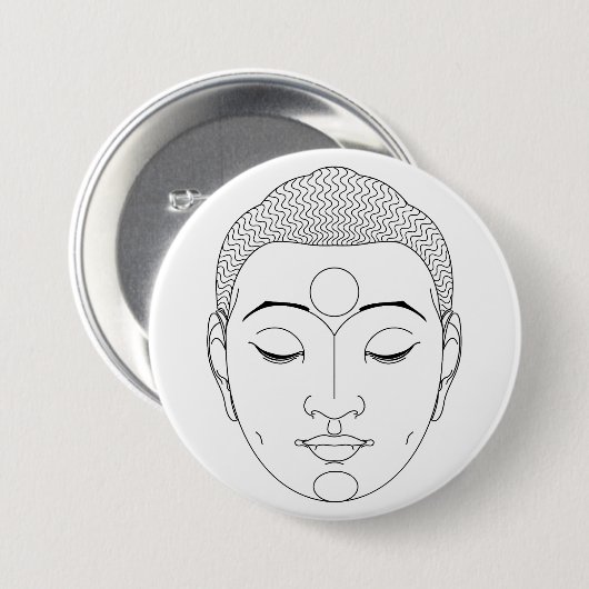 Badge Rond 7,6 Cm Bouddha (Devant & derrière)