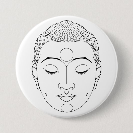 Badge Rond 7,6 Cm Bouddha (Devant)