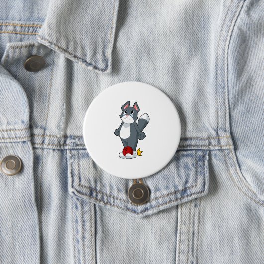 Badge Rond 7,6 Cm Boule de bowling de chat (En situation)