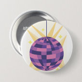 Badge Rond 7,6 Cm Boule Disco (Devant & derrière)