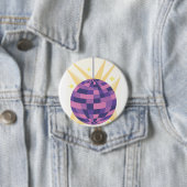 Badge Rond 7,6 Cm Boule Disco (En situation)