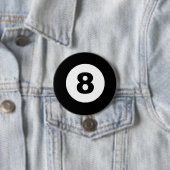 Badge Rond 7,6 Cm Boule huit (En situation)