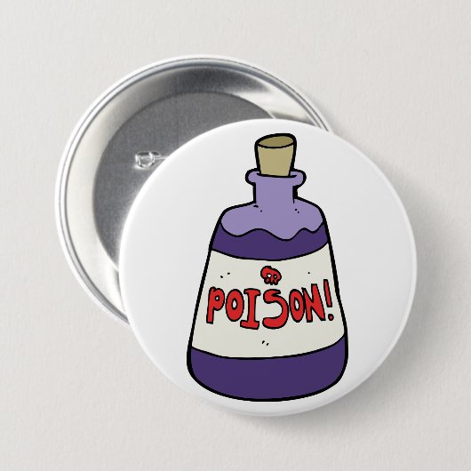 Badge Rond 7,6 Cm Bouteille Violette De Poison (Devant & derrière)