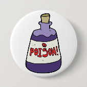 Badge Rond 7,6 Cm Bouteille Violette De Poison (Devant)
