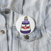Badge Rond 7,6 Cm Bouteille Violette De Poison (En situation)