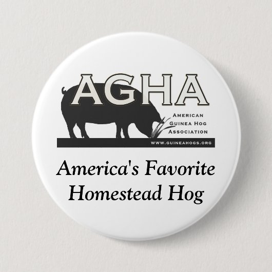 Badge Rond 7,6 Cm Bouton 3" de porc de ferme d'AGHA (Devant)