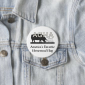 Badge Rond 7,6 Cm Bouton 3" de porc de ferme d'AGHA (En situation)