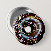 Badge Rond 7,6 Cm Bouton à noix de Doughnut au chocolat amusant (Devant & derrière)