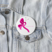 Badge Rond 7,6 Cm Bouton à ruban à effet rose chaud (En situation)