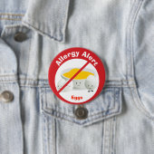 Badge Rond 7,6 Cm Bouton Alerte allergique| Oeufs (En situation)