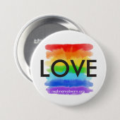 Badge Rond 7,6 Cm Bouton Amour arc-en-ciel (Devant & derrière)