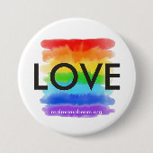 Badge Rond 7,6 Cm Bouton Amour arc-en-ciel (Devant)