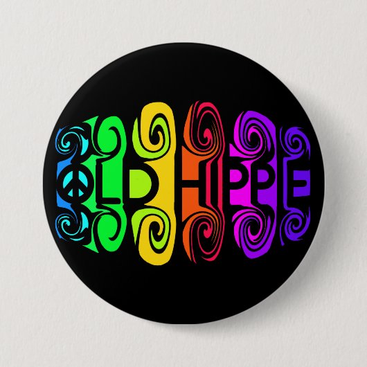 Badge Rond 7,6 Cm Bouton ANCIEN HIPPIE (Devant)