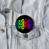 Badge Rond 7,6 Cm Bouton ANCIEN HIPPIE (En situation)