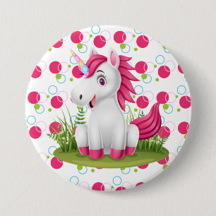 Badge Rond 7,6 Cm Bouton Anniversaire de la licorne mignonne Favoris