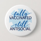 Badge Rond 7,6 Cm Bouton antisocial drôle vaccin (Devant)