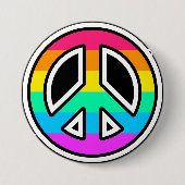 Badge Rond 7,6 Cm Bouton Arc-en-ciel (Devant)
