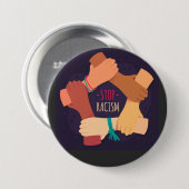 Badge Rond 7,6 Cm Bouton Arrêter le racisme (Devant & derrière)