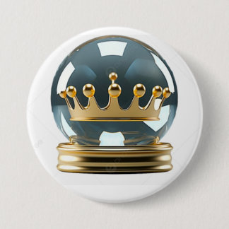 Badge Rond 7,6 Cm Bouton artistique couronne dorée minimaliste