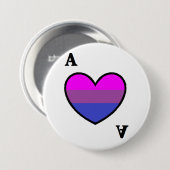 Badge Rond 7,6 Cm Bouton asexuel d'as de Biromantic (Devant & derrière)