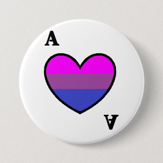 Badge Rond 7,6 Cm Bouton asexuel d'as de Biromantic (Devant)