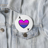 Badge Rond 7,6 Cm Bouton asexuel d'as de Biromantic (En situation)