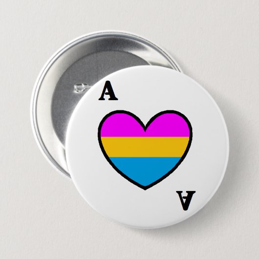 Badge Rond 7,6 Cm Bouton asexuel d'as de Panromantic (Devant & derrière)
