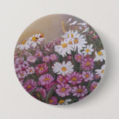 Badge Rond 7,6 Cm Bouton avec marguerites (Devant)